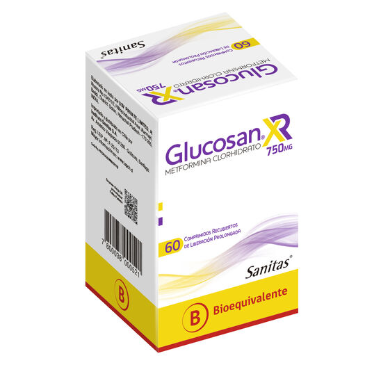 Glucosan XR 750 mg x 60 Comprimidos Recubiertos, , large image number 0