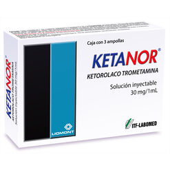 Ketanor 30 mg/1 ml x 3 Ampollas Solución Inyectable