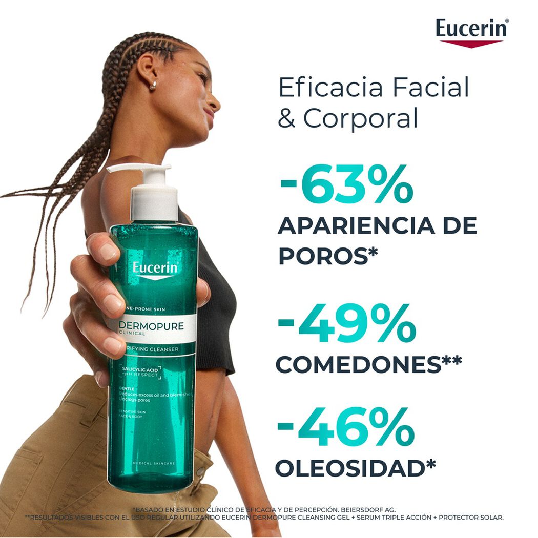 Gel Limpiador Eucerin Face Dermopure 400 ml, , large image number 4