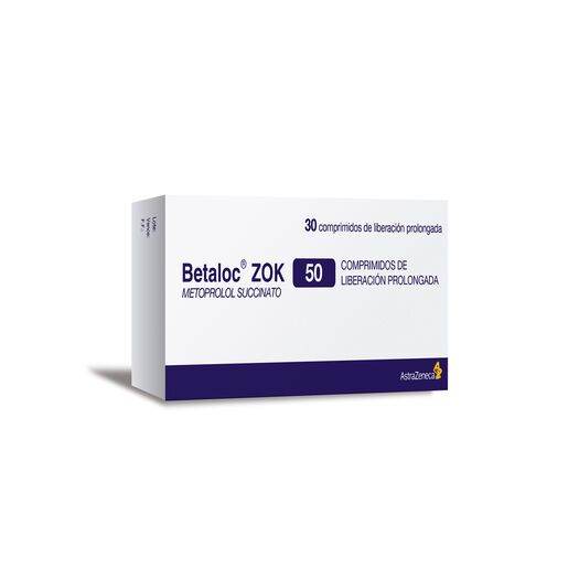Betaloc Zok 50 mg x 30 Comprimidos De Liberación Prolongada, , large image number 0