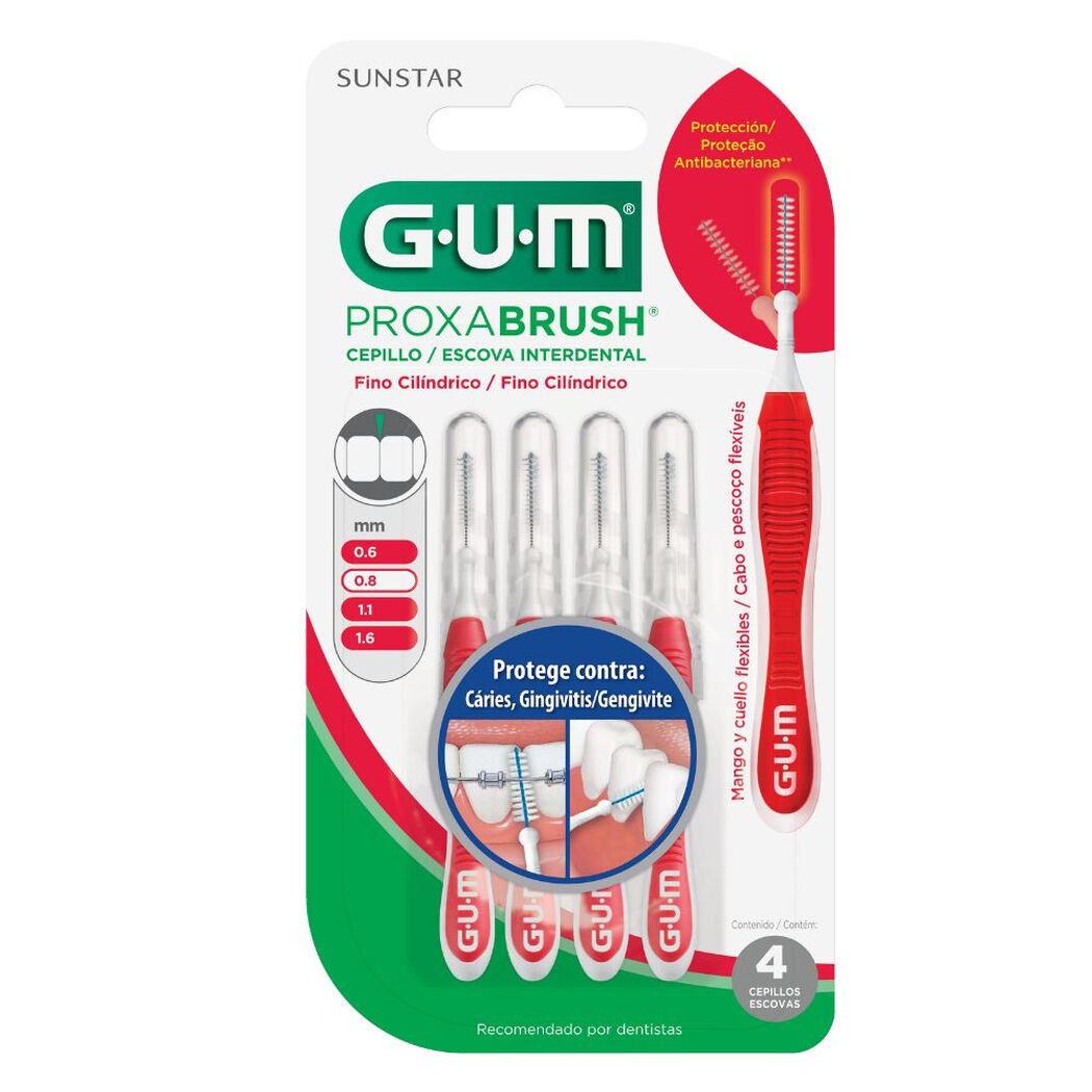 Cepillo Interdental Rojo 0.8 Mm 4 Un, , large image number 0
