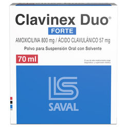 Clavinex Duo Forte 800 mg/57 mg/5 ml x 70 ml Polvo para Suspensión Oral con Solvente