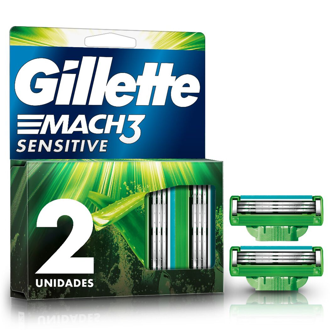 Repuesto Máquina de Afeitar Gillette Mach3 Sensitive 2 un, , large image number 0