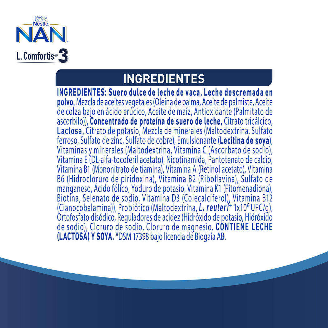 F&oacute;rmula Infantil Nan 3 L Comfortis 800 g, , large image number 4
