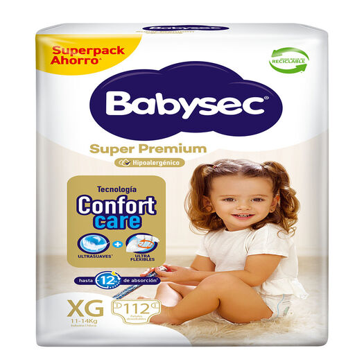 Pañales Babysec Super Premium XG 112 un, , large image number 1