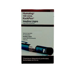 Insulina Humalog Kiwik Pen 100 UI/mL Solucion Inyectable x 5 Dispositivos 3 mL