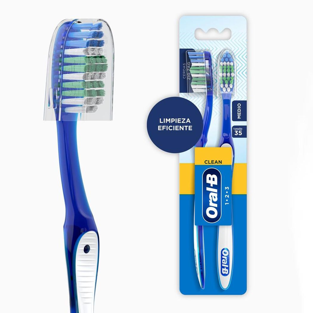 Cepillo de Dientes Oral B Clean Medio 2 un, , large image number 0