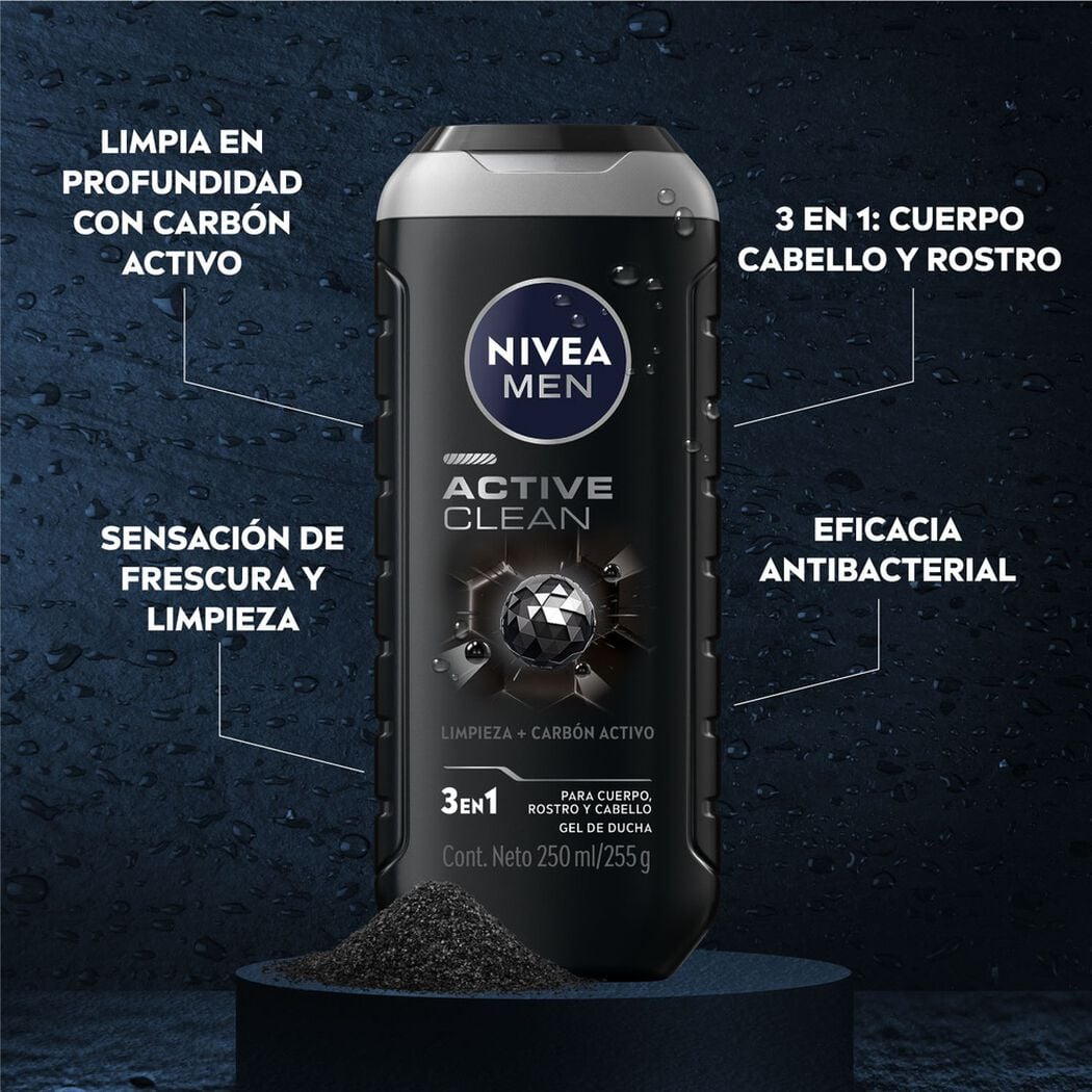 Gel de Ducha Nivea Deep 250 ml, , large image number 1