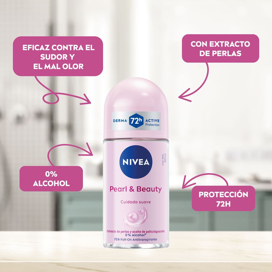 Desodorante Nivea Roll-On Beauty & Pearl 50 mL, , large image number 1