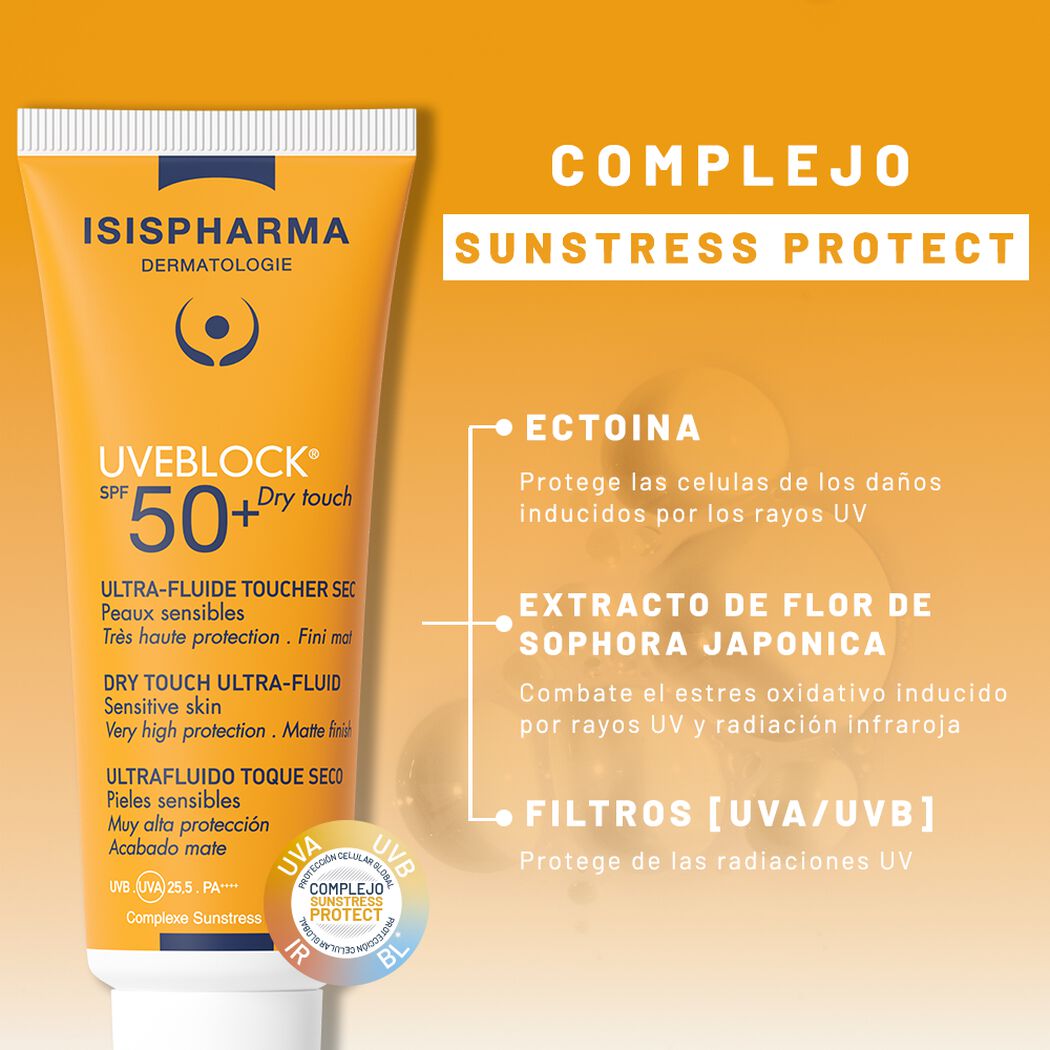 Protector Solar Uveblock Ultra Fluido Toque Seco FPS 50+ 40 mL, , large image number 4