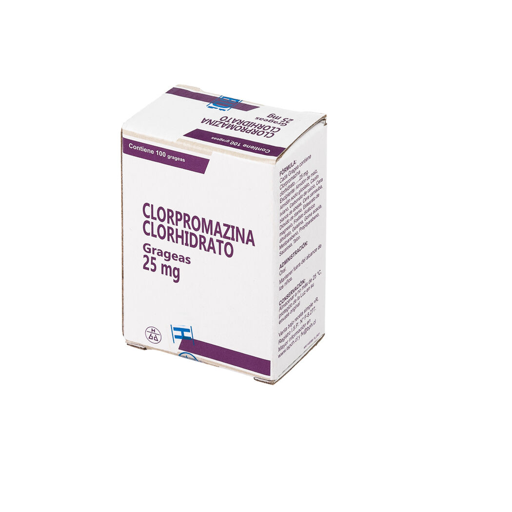 Clorpromazina Clorhidrato 25 mg  x 100 Grageas, , large image number 0