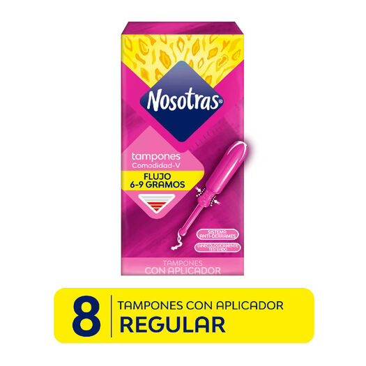 Nosotras Tampon Regular Con Aplicador x 8 Unidades, , large image number 0