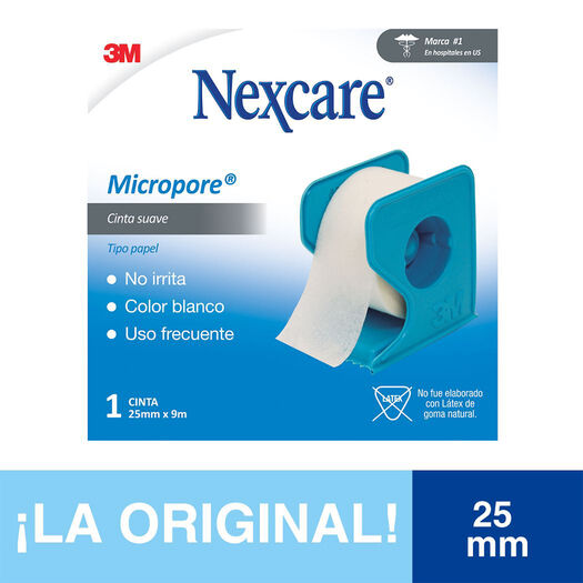 Cinta Adhesiva Micropore Blanca 25mm x 9,1mts. Nexcare, , large image number 0
