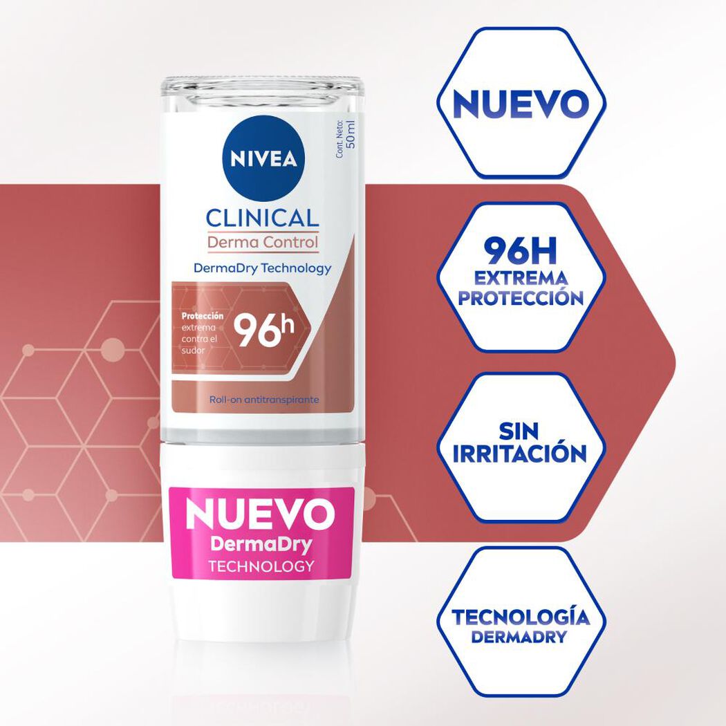 NIVEA  Clinical Antitranspirante Roll on femenino 50ml, , large image number 1
