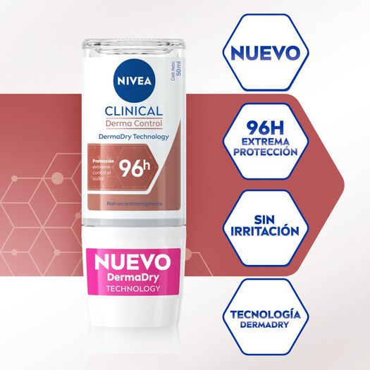 NIVEA  Clinical Antitranspirante Roll on femenino 50ml, , large image number 1