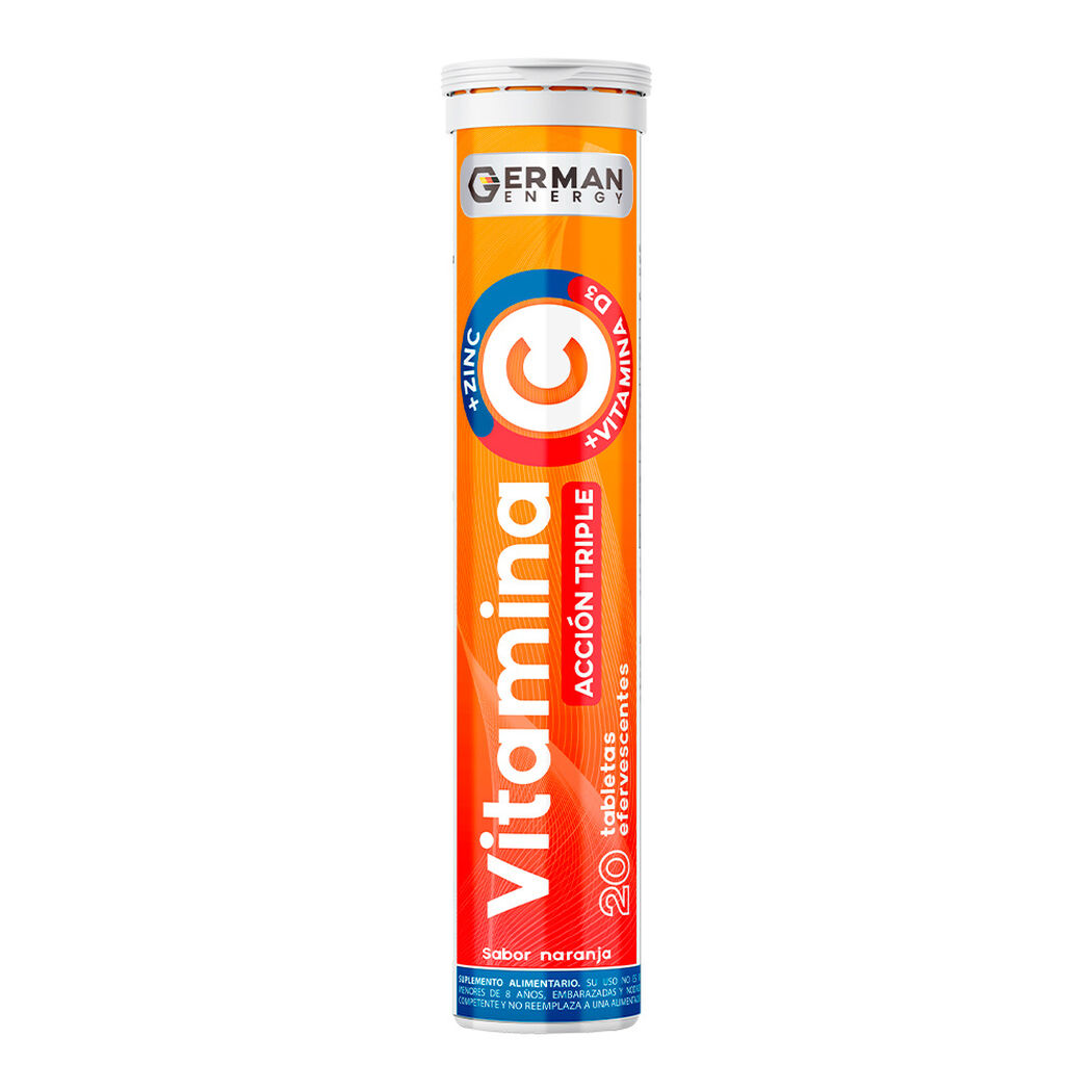 Vitamina C + Zinc + D3 Triple Acci&oacute;n German Energy 20 Unidades sabor Naranja, , large image number 0