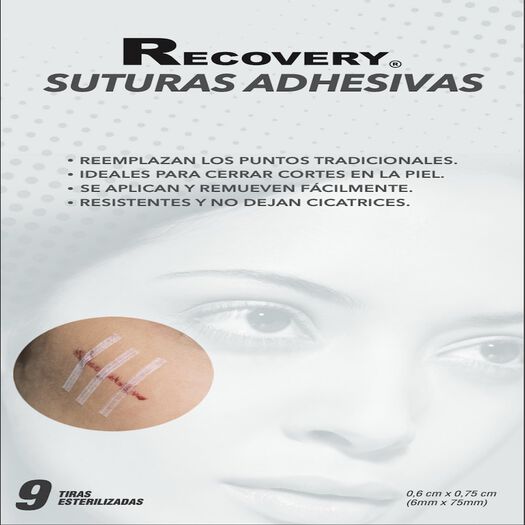 Suturas Adhesivas Recovery 9 Unidades, , large image number 0