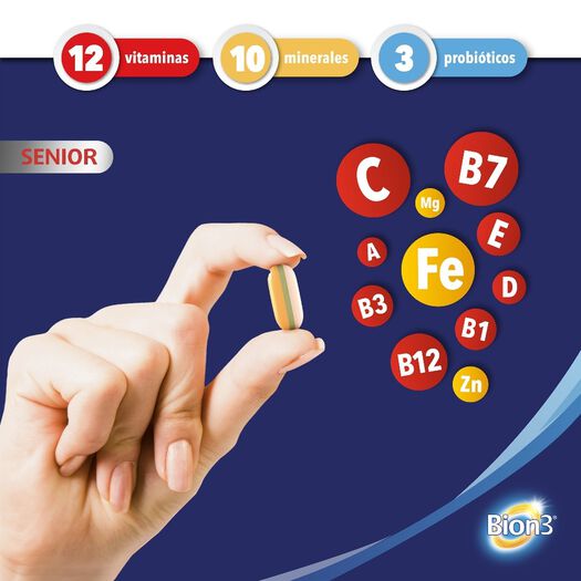 Multivitamínico con Minerales y Probióticos Bion3 Senior 30 Comp, , large image number 1