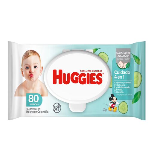 Toallas Húmedas Huggies Cuidado 4en1 80 un, , large image number 0