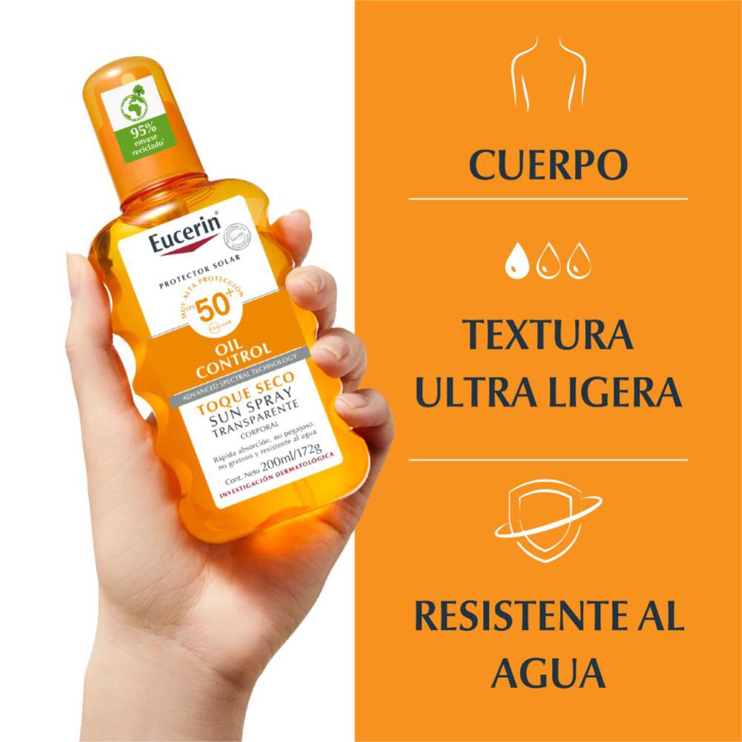 Protector Solar Eucerin Sensitive Protect Spray Transparente Fps50+ 200 mL, , large image number 3