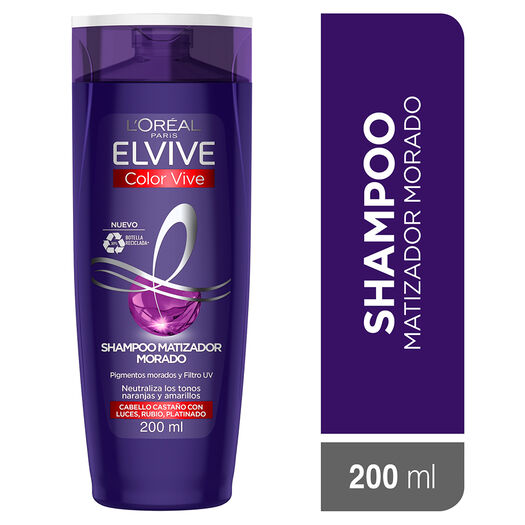 Elvive Shampoo Violeta Matizador Anti-Efecto Anaranjado x 200 mL, , large image number 0