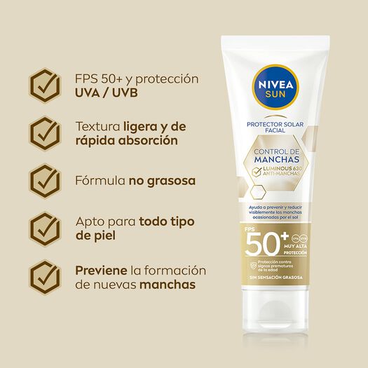 Protector Solar Nivea Sun Luminous Fps50+ 40Ml, , large image number 2