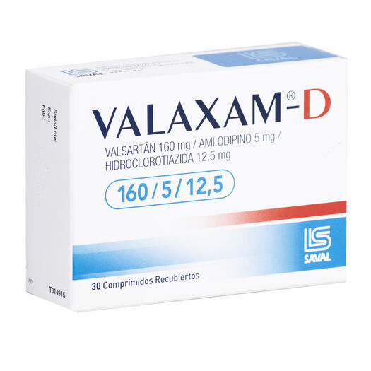 Valaxam-D 160 mg/5 mg/12.5 mg x 30 Comprimidos Recubiertos, , large image number 0