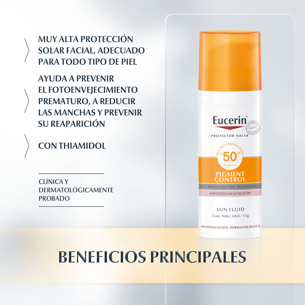 Protector Solar Eucerin Pigment Control Fluido Fps50+ 50 mL, , large image number 1