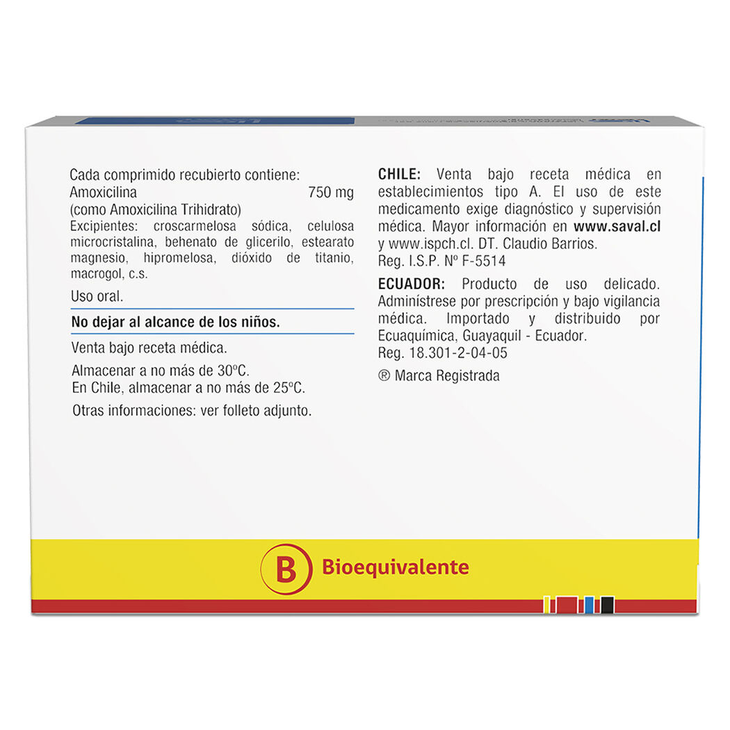 AMOVAL Amoxicilina 750 mg 21 comprimidos, , large image number 2