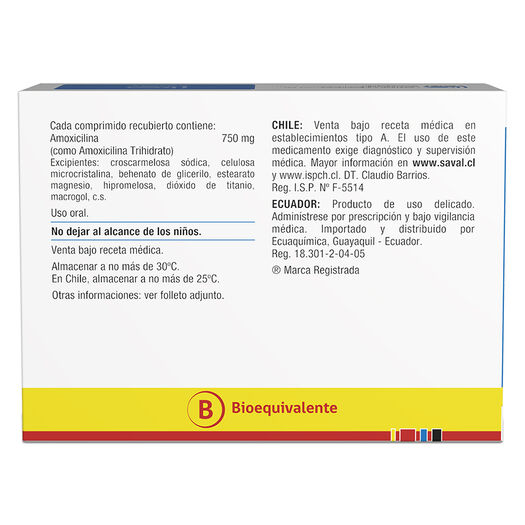 AMOVAL Amoxicilina 750 mg 21 comprimidos, , large image number 2