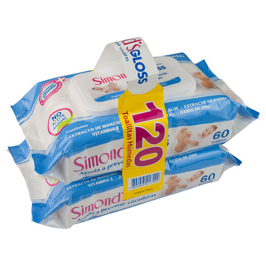 Pack Toallas Humedas Simonds Gloss 120Un, , large image number 0