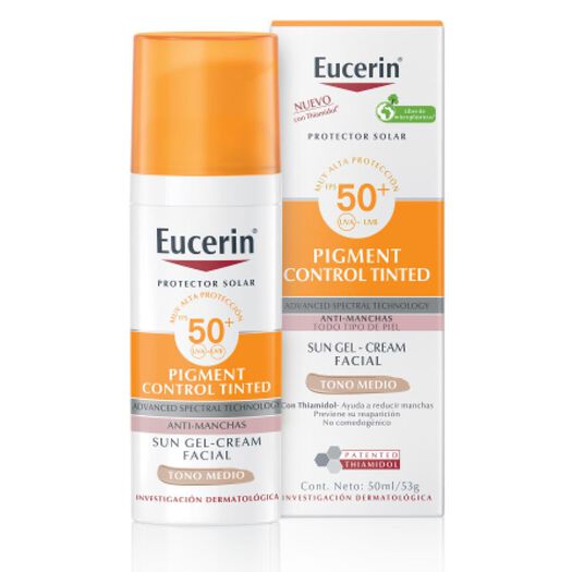 Protector Solar Eucerin Sun Pigment Control Tinted Facial Tono Medio Fps50+ 50 mL, , large image number 1