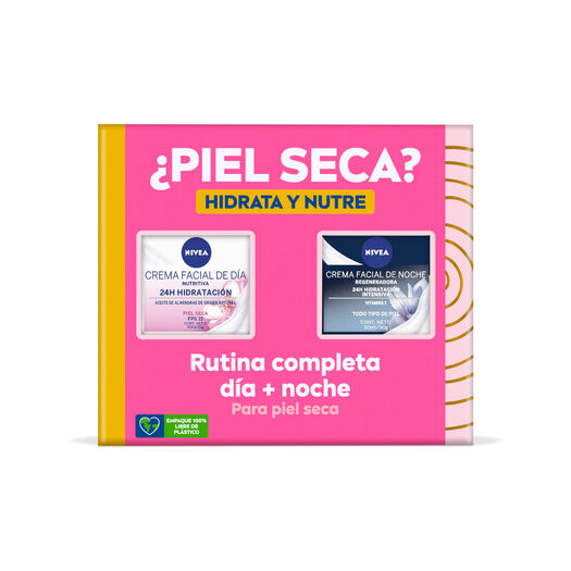 Pack Nivea Crema Facial Essentials Piel Seca 50Ml + Crema Regeneradora De Noche 50Ml, , large image number 1