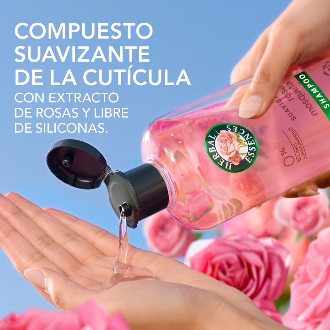 Herbal Essences Shampoo Lisse Rose Hips x 400 mL, , large image number 3