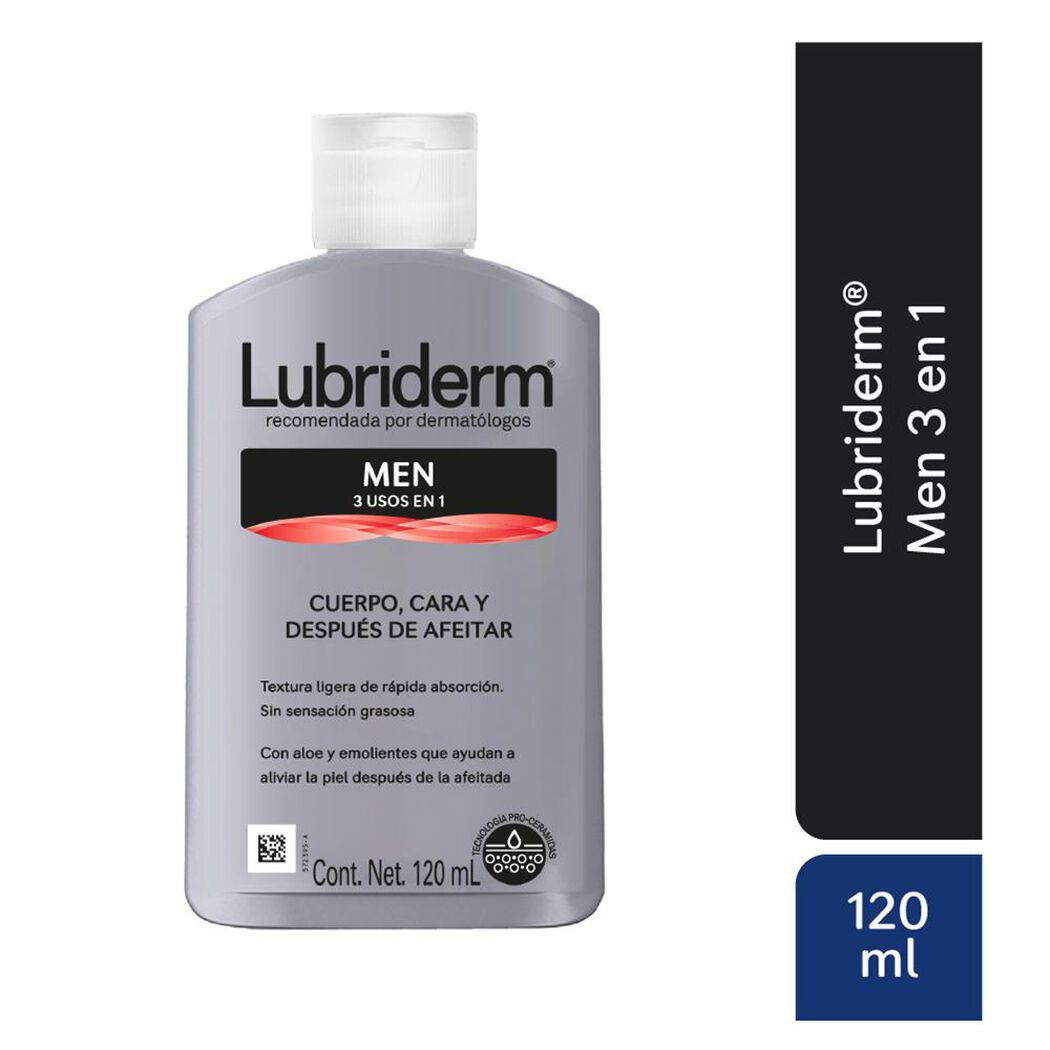 Crema Lubriderm Hombre 3 Usos En 1 120 mL, , large image number 0