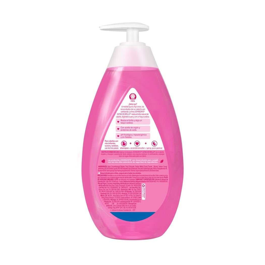 Shampoo Johnsons Baby Gotas de Brillo 750 mL, , large image number 2