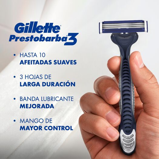 Máquina de Afeitar Gillete Prestobarba 3 4 un, , large image number 1