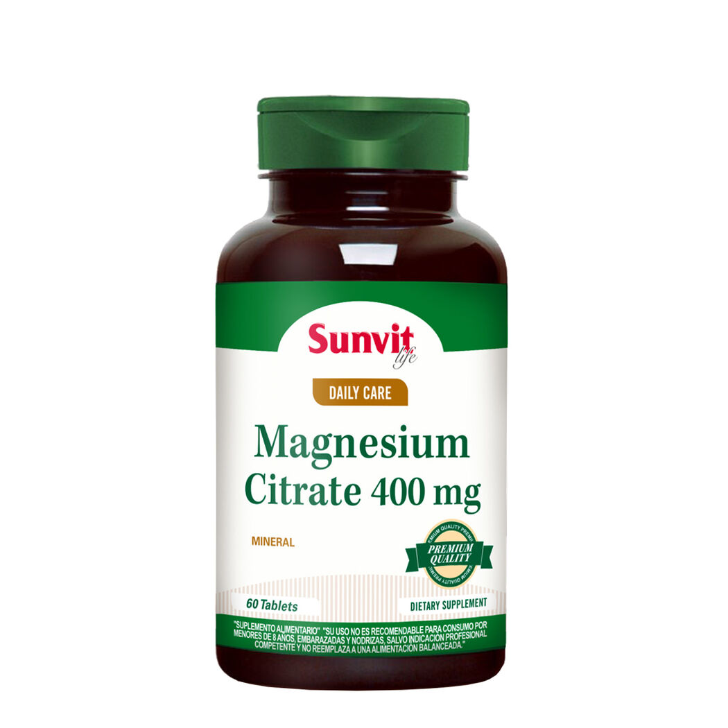 Magnesio Citrato Sunvitlife 400 mg 60 Comprimidos, , large image number 0