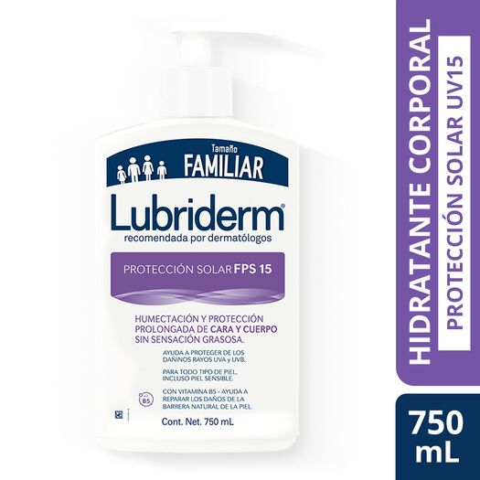 lubriderm® uv-15 protección solar x 750 ml, , large image number 0
