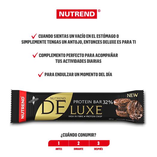 Nutrend Deluxe Chocolate Brownies x 60 g Barra, , large image number 2