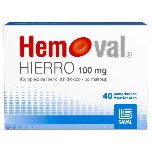 Hemoval 100 mg x 40 Comprimidos Masticables, , large image number 0