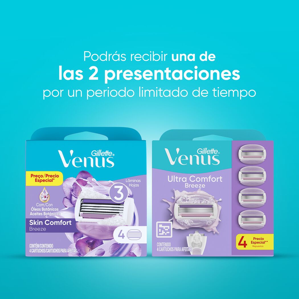 Repuesto M&aacute;quina de Afeitar Venus Breeze 3 Hojas 4 un, , large image number 4
