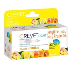 Crevet Light 500 mg Miel Propoleo x 32 Comprimidos Masticables