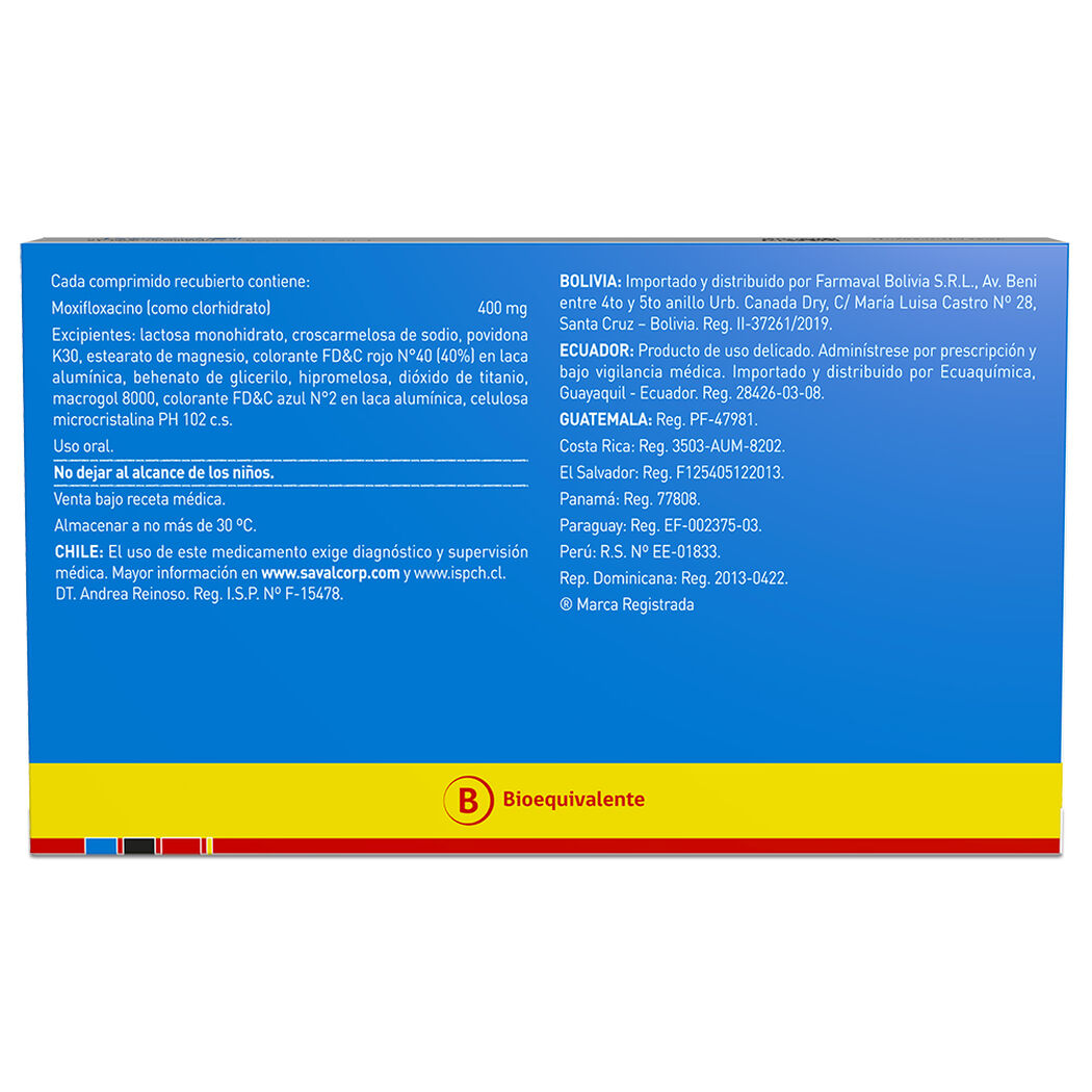MOXAVAL Moxifloxacino 400 mg 10 comprimidos, , large image number 1