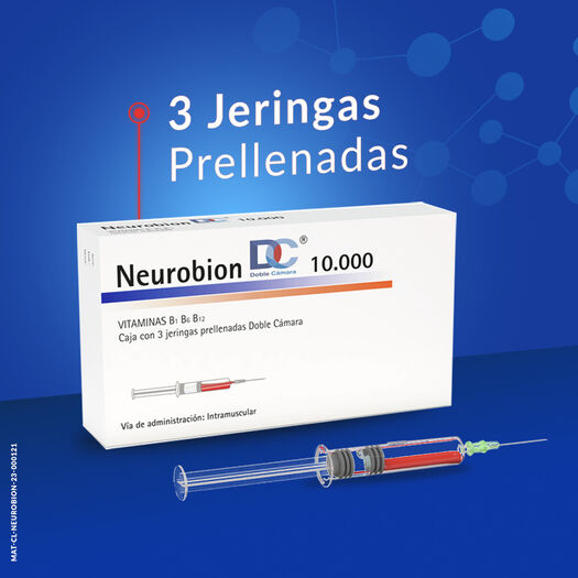 Neurobion DC 10000 x 3 Jeringas Prellenadas Doble Camara, , large image number 1