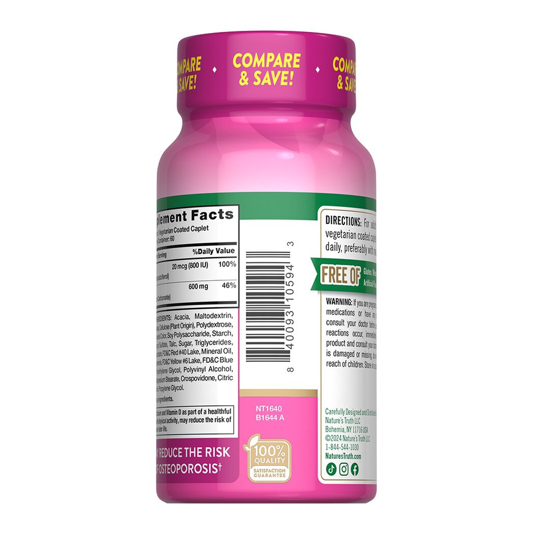 Calcio 600 mg + Vitamina D3 60 C&aacute;psulas, , large image number 4