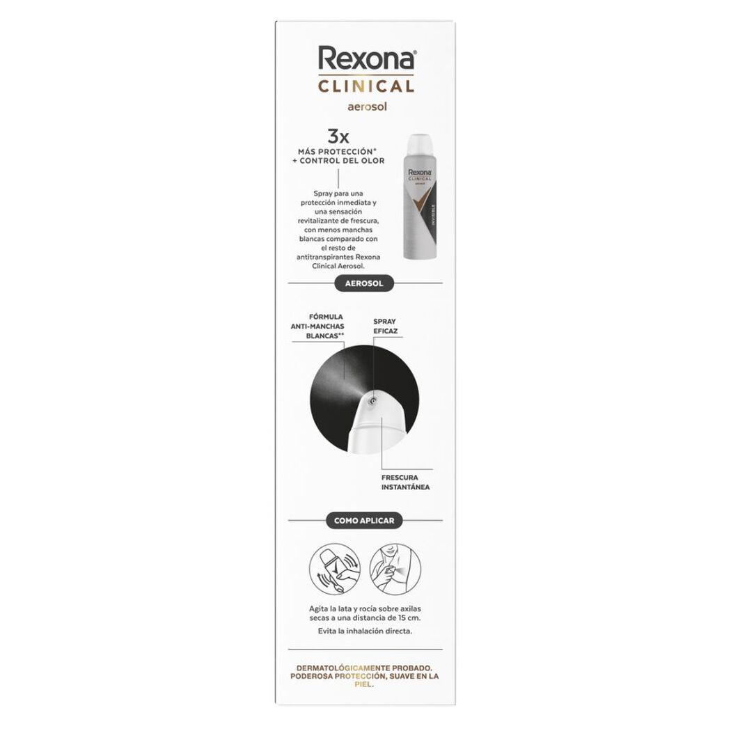 Rexona Clinical Desodorante en aereosol Invisible Woman 150m, , large image number 2