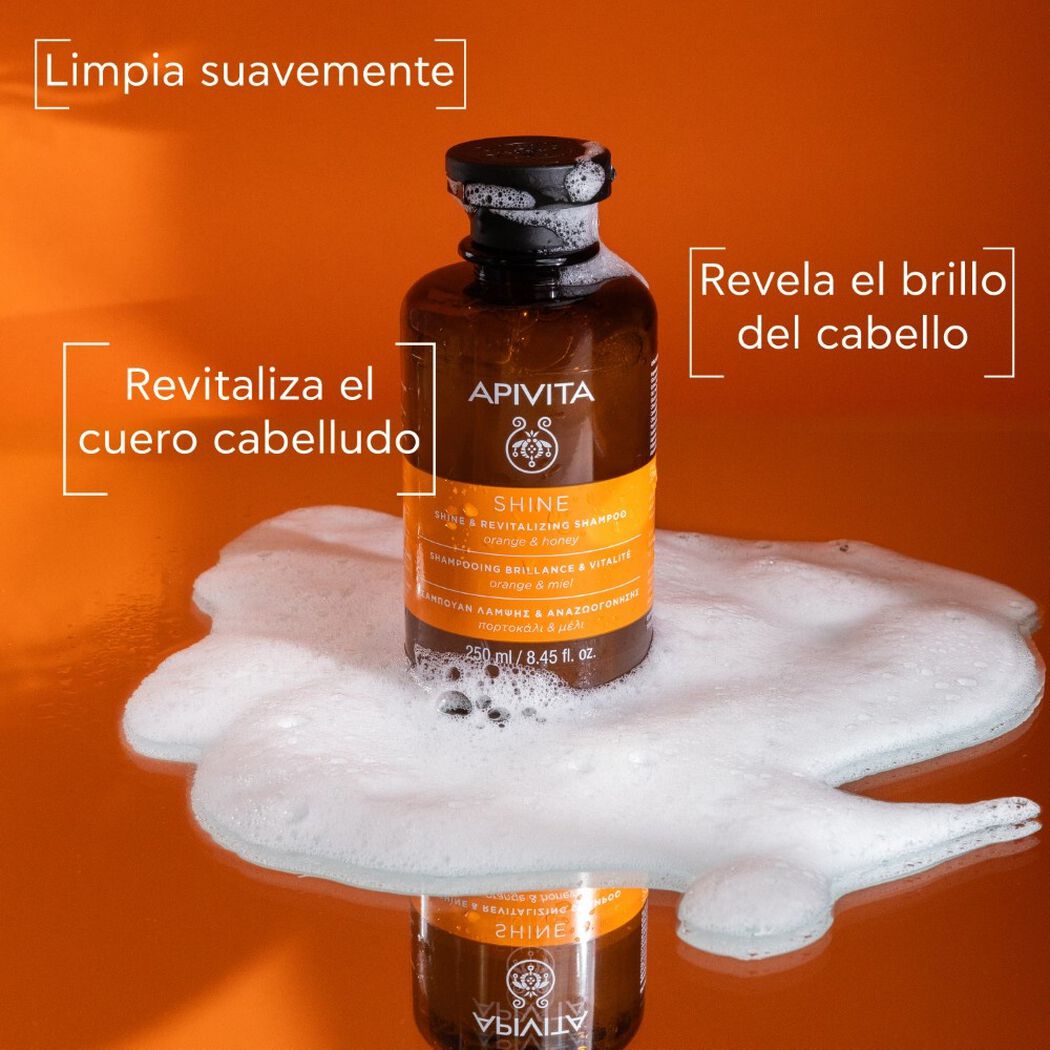 Shampoo Apivita Brillo Revitalizante 250 mL, , large image number 1