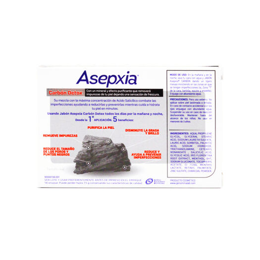 Asepxia Jabón Carbón 100 Gr, , large image number 1