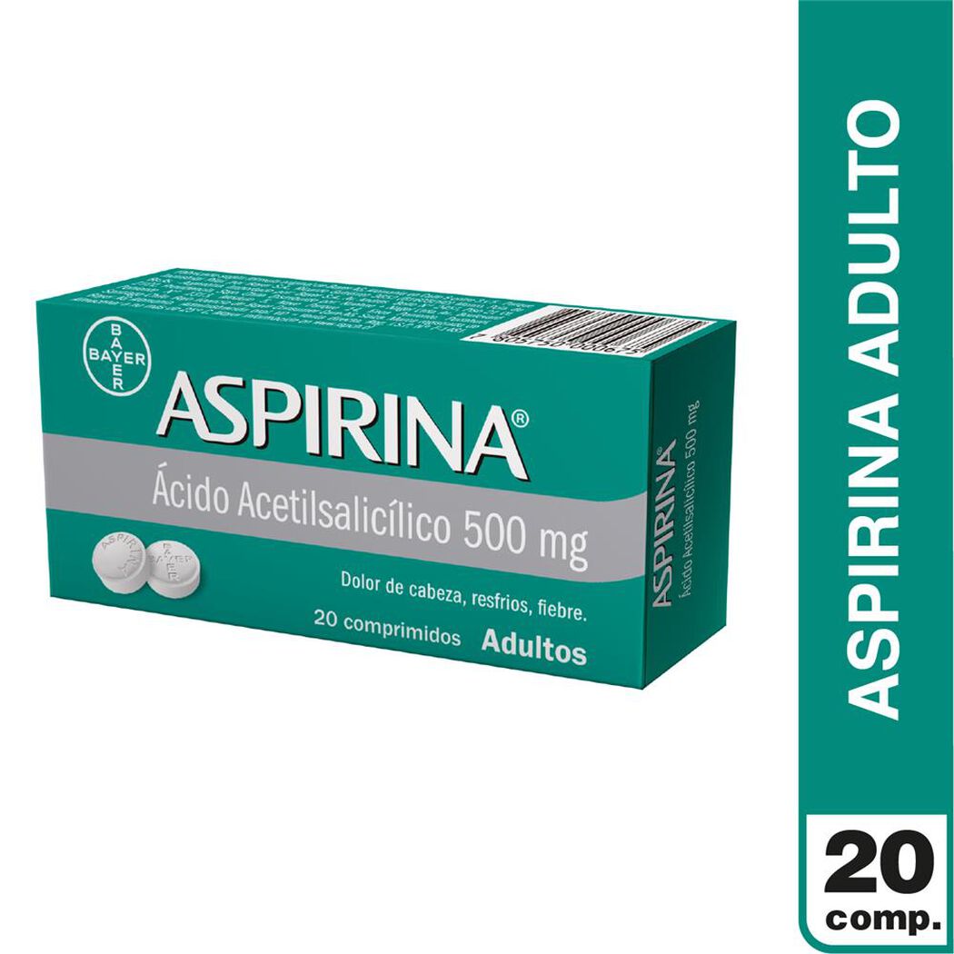 Aspirina 500Mg. Caja 20 Comp. Ad., , large image number 1